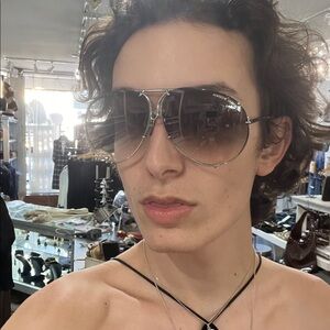 Porsche Carrera  Silver Aviator Sunglasses